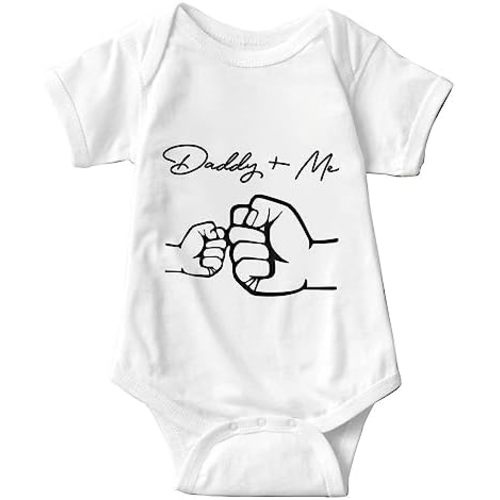 listery Daddy and Me Onesie Infant Baby Bodysuit I Love Dad Onesie Funny Father's Day Outfits 0-6Months