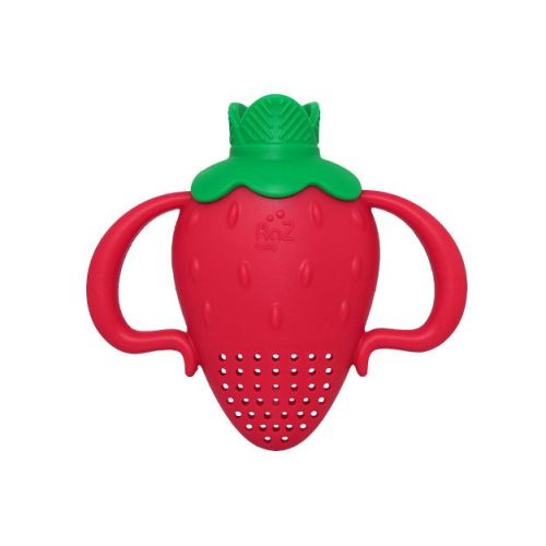 RaZbaby Fruitique Baby Food Feeder 6m+ - Strawberry: Silicone, BPA-Free, Phthalate-Free