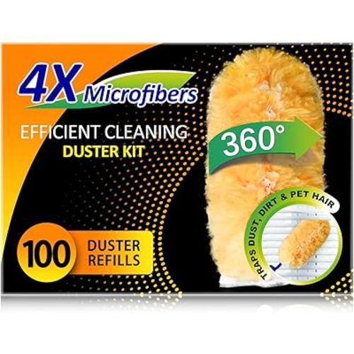 Multi Surface Duster Refills, 360-Degree Heavy Duty, 100 Count, Compatible with Swiffer Dusters