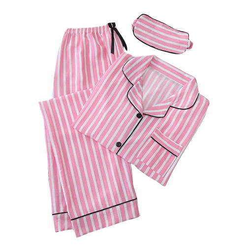 Ladies Nightwear Akafmk Women's Pajama Sets,Cotton Pajamas for Women Set,Women's Causual Homewear Pajamas Sets Stripe Pajama Nightwear Sleepwear 3PC Sets