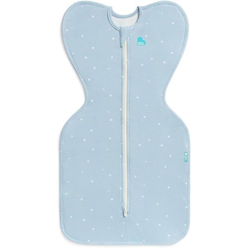 Love to Dream Swaddle Up Original, Arms Up Position, Light and Ultra Breathable Cotton - Wearable Blanket - 1.0 TOG - (20-24°C) Ideal for Moderate Temps (Twinkle Powder Blue, Small, 3.5–6kg)