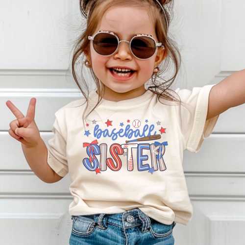 Personalized Baseball Sister Shirt, Coquette Baseball Sis Tee, Game Day Shirt, Baseball Sister Gift