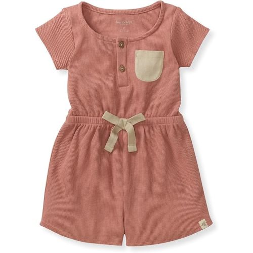 Burt's Bees Baby Baby Girls Romper - 100% Organic Cotton, One-Piece Shortall Girl Outfit for Sizes Newborn to 24 Months