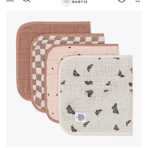 Butterfly Set - Muslin Burp Cloths (4 Pack)