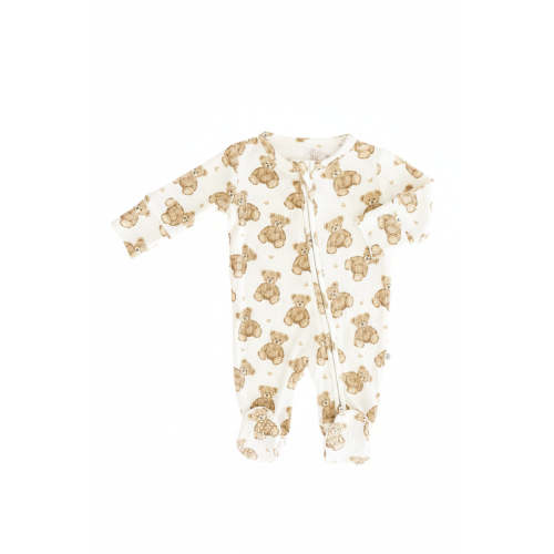 Beary Sweet Bamboo Waffle Zipper Footie