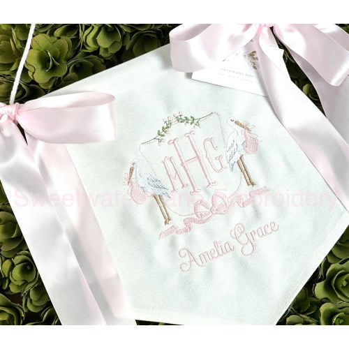 Custom Baby Banner with STORKS Baby Banner, Welcome Banner, Hospital Door Sign, Baby Shower