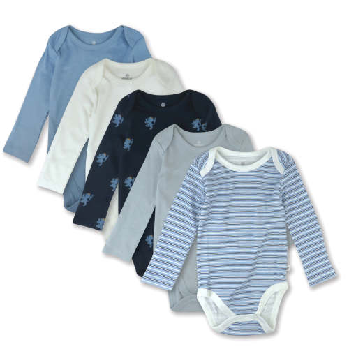 (0-3) 5-Pack Organic Cotton Long Sleeve Bodysuits | Honest Baby Clothing
