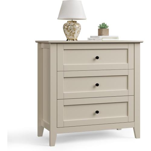 Garvee 3 Drawer Dresser, 27.5" Wide Large Modern Dresser for Bedroom Lacquered Finish