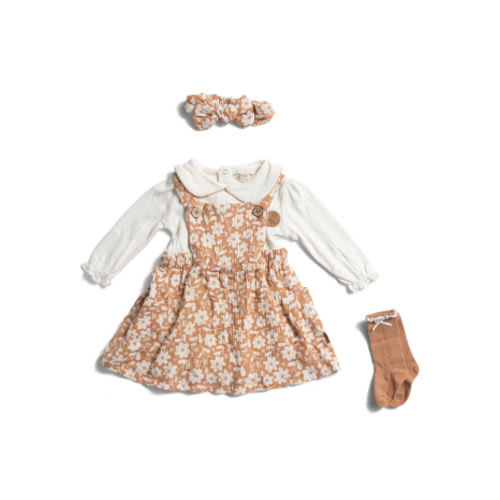 Newborn Girls 4pc Bodysuit And Jumper Dress Set | Baby | Marshalls