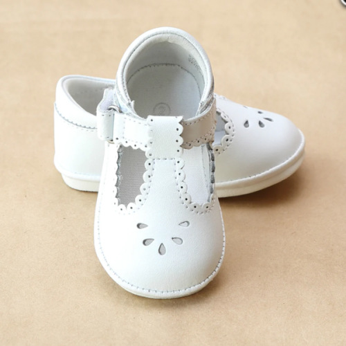 Angel Baby Girls T-Strap Scalloped Perforated Mary Jane – Petit Foot