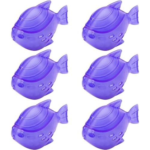 Funmit Humidifier Cleaning Fish, 6 Pack Humidifier Cleaner for Humidifiers and Fish Tanks, Purifies Water, Prevents Hard Water Build-Up, Reduces Scale, Purple