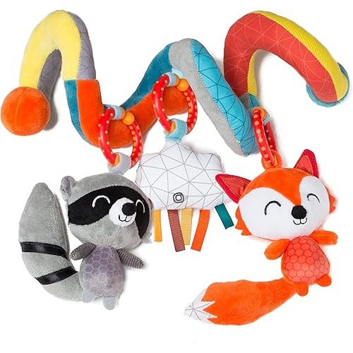 Diono Activity Spiral Baby Toy, Bright Plush Activity Spiral with Interactive Hanging Toys, Perfect for Strollers, Car Seat Bar