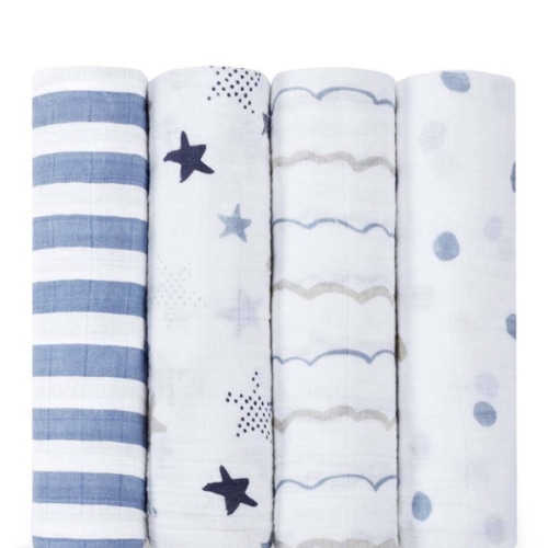 boutique 100% cotton muslin swaddle blanket 4 pack – HALO Sleep