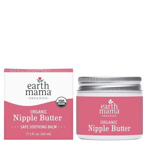 Earth Mama Organic Nipple Butter - 2 fl oz - Lanolin-Free Nipple Cream - Safe, Soothing Balm for Breastfeeding - Postpartum Essentials for Nursing