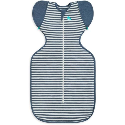 Love to Dream Swaddle UP Transition Bag, Patented Zip-Off Wings, Gently Help Baby Safely Transition from Being Swaddled to arms Free Before Rolling Over, Stripe Denim Blue, Large, 19-24 lbs