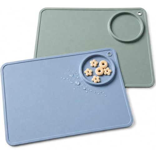 Silicone Baby Placemats for Kids, 2 Pack Toddler Placemats for Dining Table