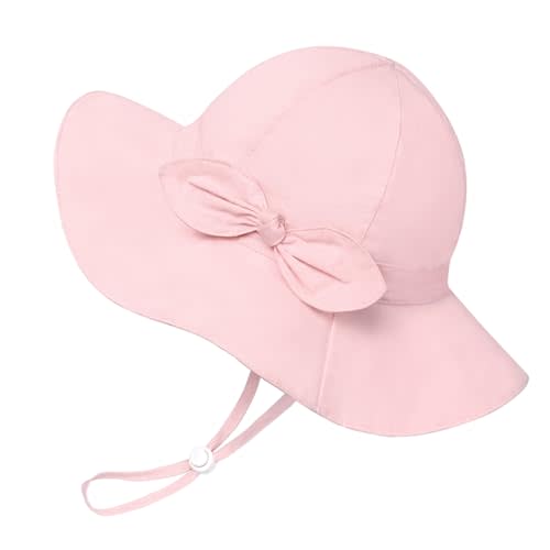 Baby Girl Sun Hat Summer Foldable Beach Hats with UPF50+ Sun Protection Wide Brim Toddler Bucket Hat Cap