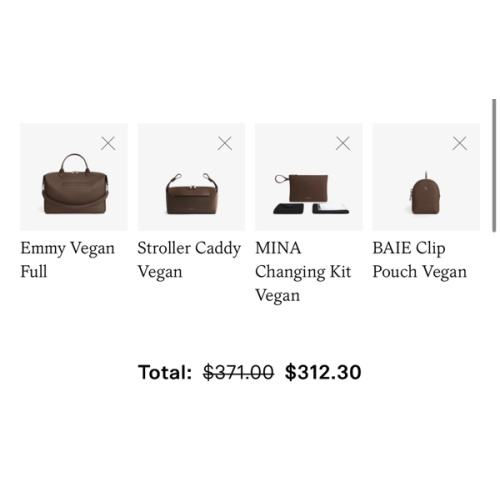 SET: Diaper bag, stroller caddy, & changing kit