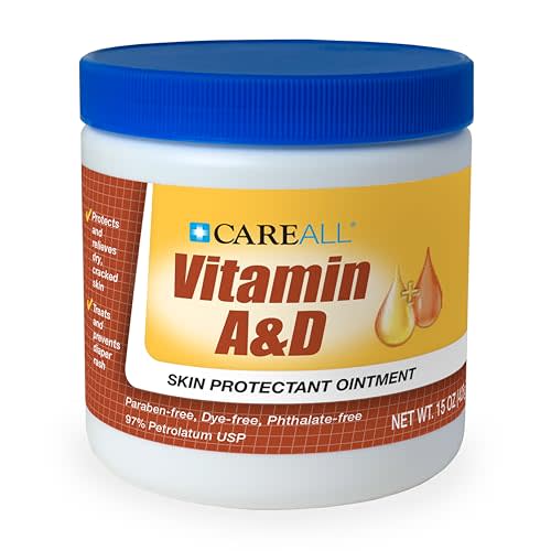 CareAll Vitamin A&D Ointment 15 oz. Helps Treat and Prevent Diaper Rash. Protects Chafed Skin Associated with Cold Weather, Rashes, Seals Out Wetness. Protects Minor Cuts, Scrapes, Burns