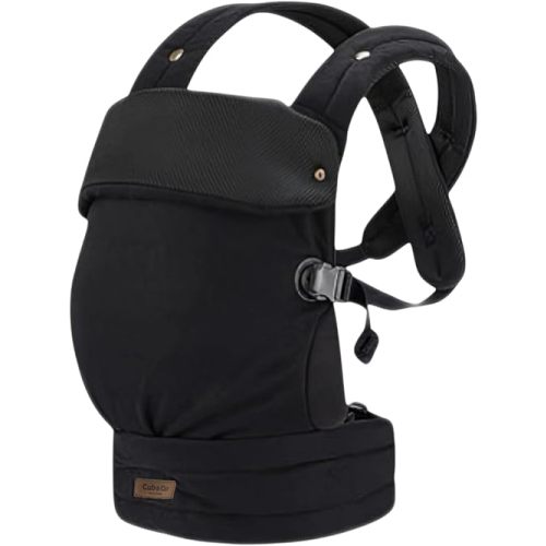 Cub & Co Ergonomic Baby Carrier Newborn to Toddler – 4-in-1 Adjustable with Head Support, Breathable Fabric, Padded Waistband & Travel-Ready Foldable Design (Black)