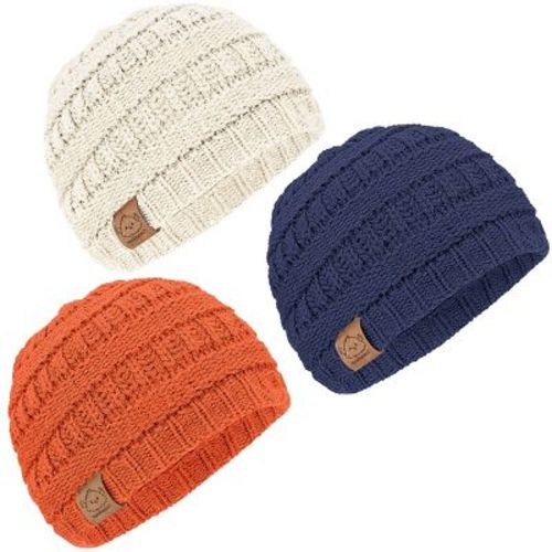 KeaBabies 3pk Warmzy Baby Beanies, 0-36 months Baby Hats, Baby Winter Hat for Newborn, Infant, Toddlers, Boys, Girls