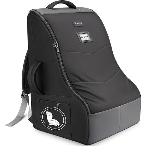 YOREPEK Padded Car Seat Travel Bag for Airplane Travel Compatible with Chicco, Britax, Nuna Rava, Sturdy Car Seat Backpack for Airport with Wear-Resistant Bottom, Large Carseat Cover for Baby Travel