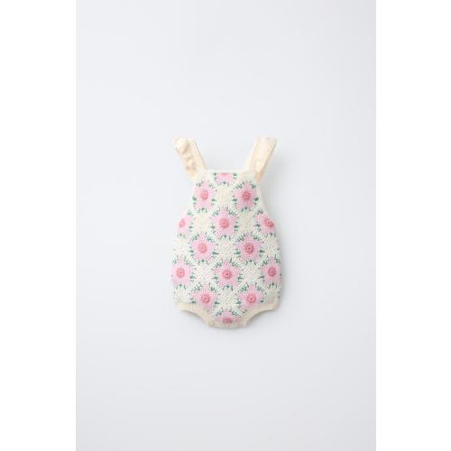 CROCHETED FLOWER ROMPER - Ecru | ZARA United States