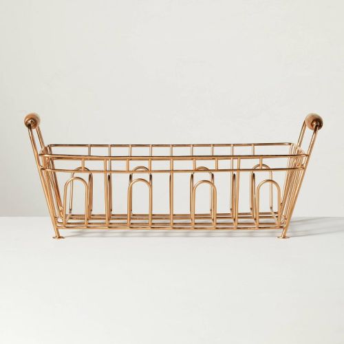 Metal Drying Rack Copper Finish - Hearth & Hand™ with Magnolia: Freestanding Iron & Wood, Countertop Kitchen Organizer