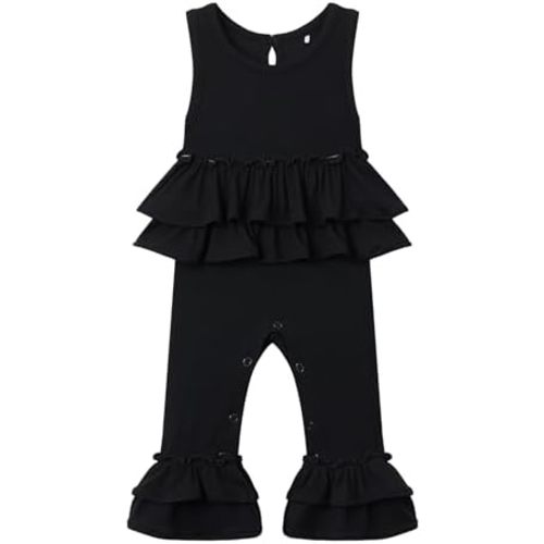Bamboo Viscose Sleeveless Baby Girl Romper Infant and Toddler Baby Bell Bottoms