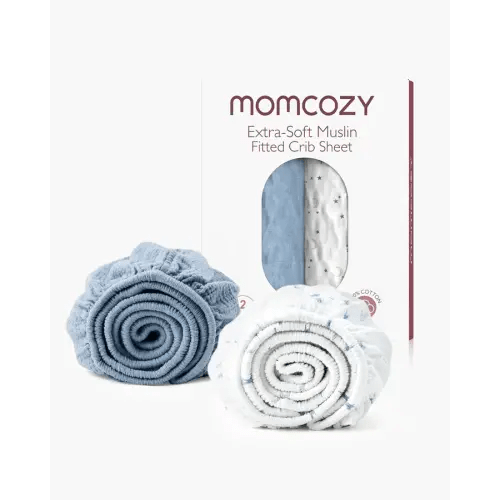 Momcozy Muslin Fitted Crib Sheets - 2 sizes