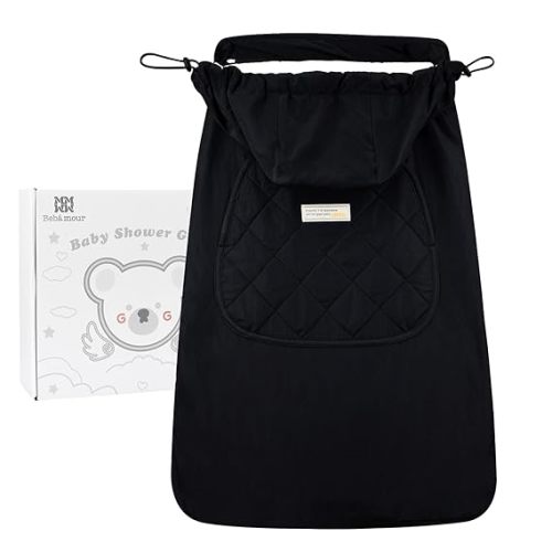 Bebamour Baby Carrier Winter Cover Universal Hoodie All Season Carrier Cover for Baby Carrier (A Black)