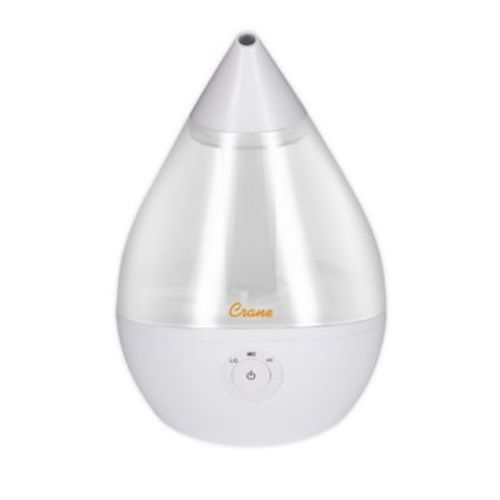 Crane 0.5-Gallon Droplet Ultrasonic Cool Mist Humidifier in Clear/White - CLEAR/WHITE - .5 GALLON