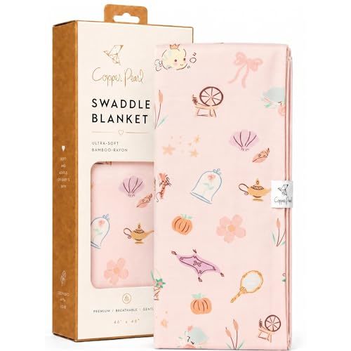 Copper Pearl Swaddle Blankets for Newborns | Soft Stretchy Receiving Blankets for Boys and Girls | Large 46 x 46 Inch Baby Blankets | Lightweight and Breathable Swaddles | Enchanted Friends