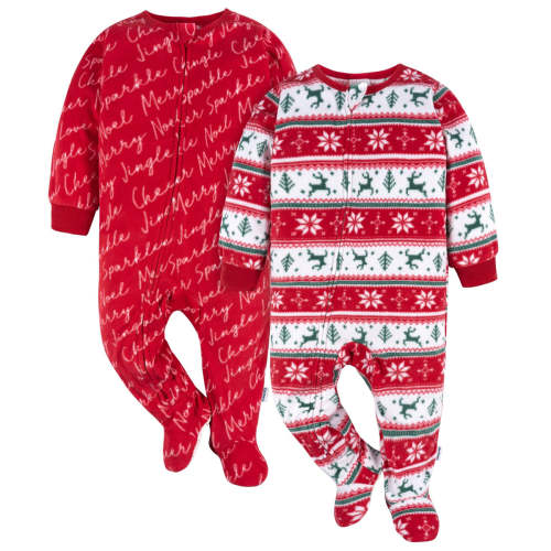 2-Pack Baby & Toddler Neutral Deer Fair Isle Fleece Pajamas – Gerber Childrenswear