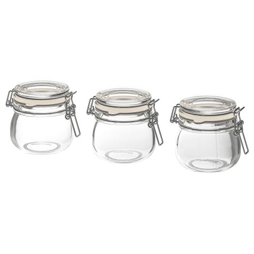 KORKEN Jar with lid - clear glass 4 oz