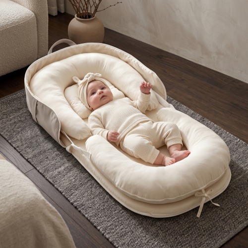 Little Manta Journey Baby Travel Nest - white