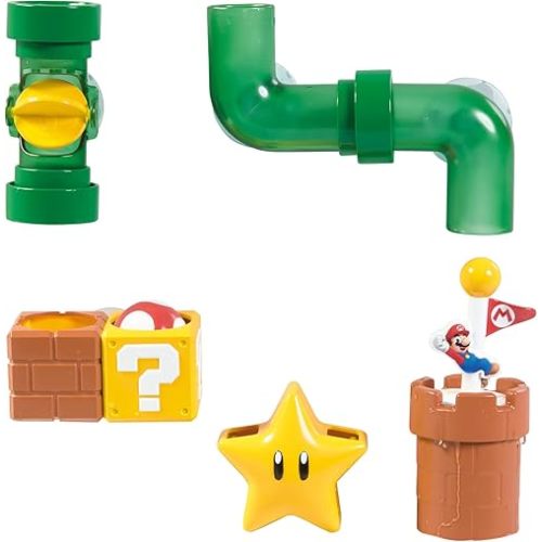 My Mario Pipes Playset by TOMY Toomies - Pouring Toddler Water Toys for Bath or Pool with Suction Cups - Officially Licensed Mario Toys - Ages 2 Years and Up