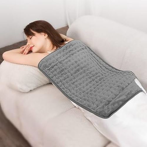 Heating Pad for Neck and Shoulders and Back, Portable Moist Heating Pad for Period Cramps, Christmas Birthday Gifts for Women, Men, Mom, Dad, 20" x 24", Gray