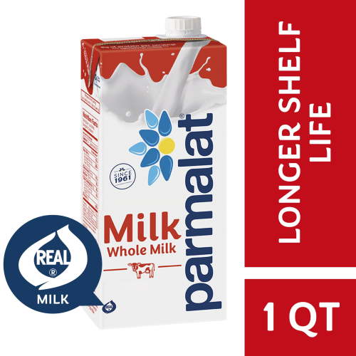 Parmalat Shelf Stable UHT Whole Milk, 1 Qt, Grade A, Easy Storage