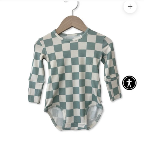 Tidepool Check Snuggle Bug Long Sleeve Bodysuit (3-6 months)