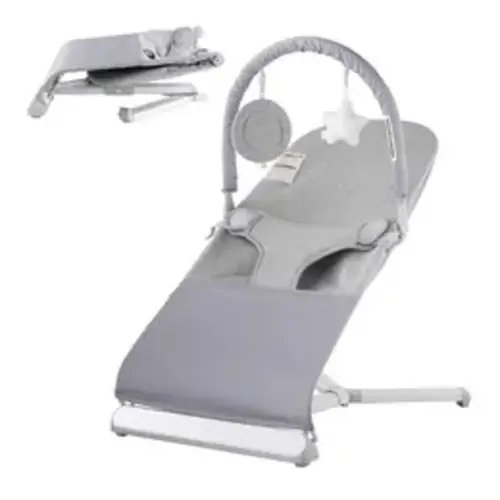 VEVOR Baby Bouncer, Folding Bouncer Seat for Babies 0-9 Months, Newborn Bouncer Chair with 2 Reclining Angles & Rotatable Toy Bar, Portable Infant Rocker with Travel Bag for Indoor Outdoor, Light Gray - TikTok Shop