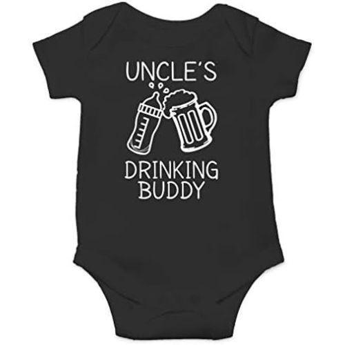 Uncle's Drinking Buddy Baby Bodysuit Funny Cute Newborn Clothes for Boys, Girls, and Unisex