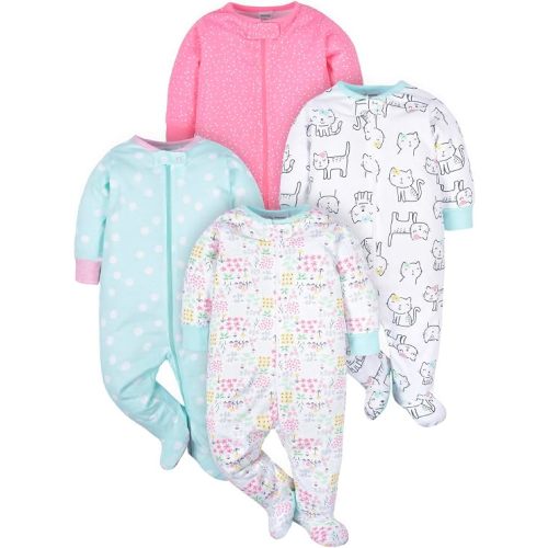 Onesies Brand Baby Girls 4-Pack Sleep 'N Play Footies Multi Pack