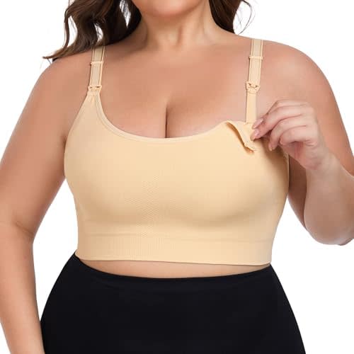 Angelhood Women's Non-Padded Minimizer Sports Nursing Bras Wirefree Full Coverage Large Bust Light Support Sport