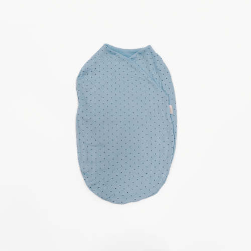 Blue polka dot swaddle