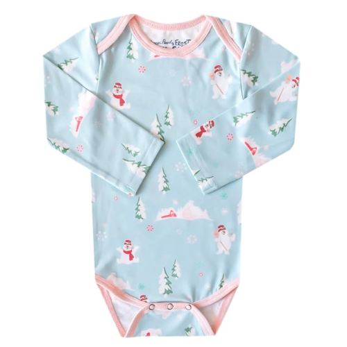 Copper Pearl Long Sleeve Bodysuit Baby: Ultra Soft Baby for Newborns, Boys, and Girls - Stylish, Comfortable, Overlap Shoulders, Premium Knit Fabric - 0-3 Months, Frosty The Snowman™
