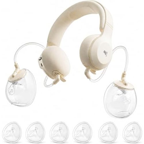 Snow Bear Wearable Breast Pump–Hands Free Portable Breast Pump with Neck Heated & 3 Size Flanges,160 min Battery Life Wireless Ultra Quiet Spill Resistant Breastfeeding Pump for Moms Home Work Travel
