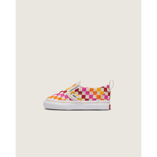 Toddler Classic Slip-On V Checkerboard Shoe in Rainbow / Beige | Vans