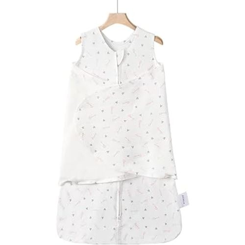 Swaddle-Blanket Baby Girl & Boy Swaddles Newborn Infant Transition 100% Cotton Wrap Blankets, 3-Way Adjustable Wearable Blanket, TOG 1.0 (Love, Small, 0-3 Month)