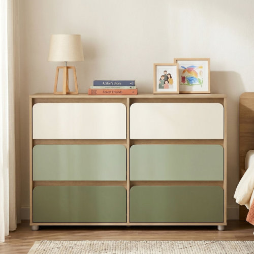 Grovelane Bustillo 47'' W Modern Contemporary Kids Dresser with 6 Drawer For Kids Room | Wayfair